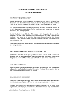 judicial mediation - Northwest Territories Courts