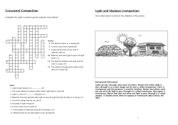 Light and Shadows Competition Crossword Competition
