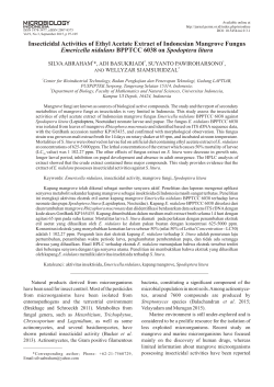 Insecticidal Activities of Ethyl Acetate Extract of