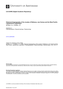 Historical biogeography of the cicadas of Wallacea - UvA-DARE