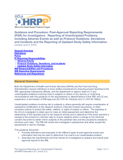 Post-Approval Reporting Requirements