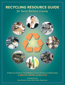 RECYCLING RESOURCE GUIDE - County of