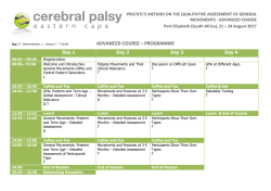 advanced course &ndash; programme