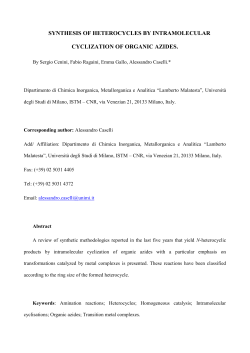 synthesis of heterocycles by intramolecular cyclization of