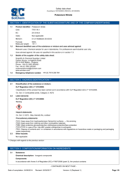 Potassium Nitrate SECTION 1: IDENTIFICATION OF THE