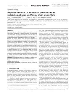 Bayesian inference of the sites of perturbations in metabolic