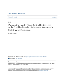 Propagating Gender Stasis: Judicial Indifference and the Medical