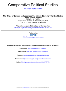 Steven K. Vogel, "The Crisis of German and Japanese