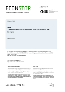 The end of financial services liberalisation as we know it