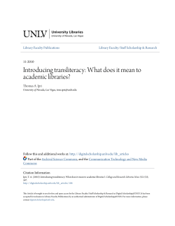 Introducing transliteracy: What does it mean to academic libraries?