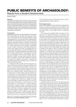 Public benefits of archaeology: Results from a student
