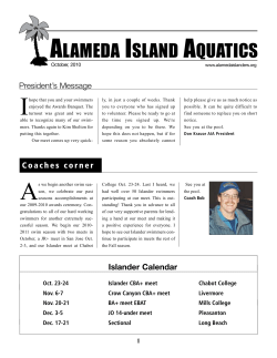 Newsletter October 2010 - Alameda Island Aquatics