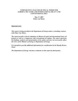 comparative analysis of fiscal terms for alberta oil