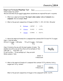 Chemistry 2014 COCl2