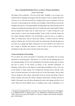 Embodied Mercy in/is justice, wisdom and holiness