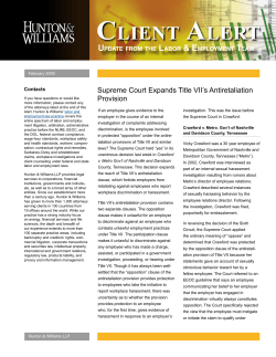 Supreme Court Expands Title VII`s Antiretaliation Provision