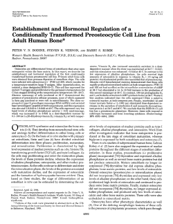Establishment and Hormonal Regulation of a Conditionally