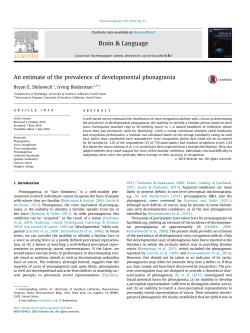 An estimate of the prevalence of developmental phonagnosia