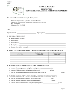 Annual Report for Concentrated Animal Feeding Operations.