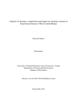 Structure, compositions and biomass of young trees under single