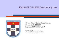 Customary Law - abuad lms