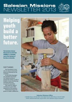 Salesian Missions 2013 Newsletter