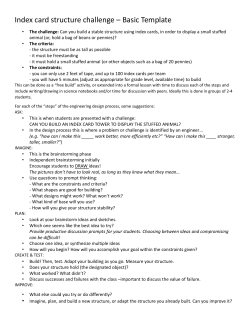 Index card structure challenge &ndash; Basic Template