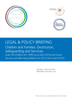 MSiW - Briefing - Children Families Safeguarding Destitution