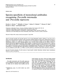 Species-specificity of monoclonal antibodies recognising Prevotella