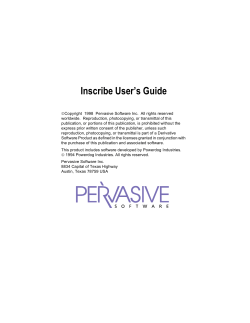 Inscribe User`s Guide