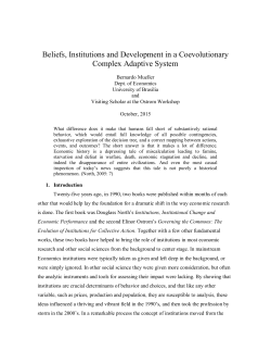 Beliefs, Institutions and Development in a Coevolutionary Complex