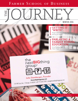 Farmer School of Business, The Journey Winter