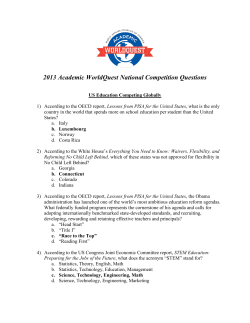 2013 Academic WorldQuest National Competition Questions