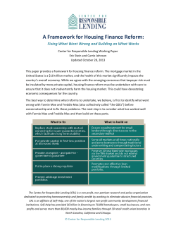 A Framework for Housing Finance Reform