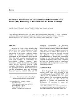 Mammalian Reproduction and Development on the International