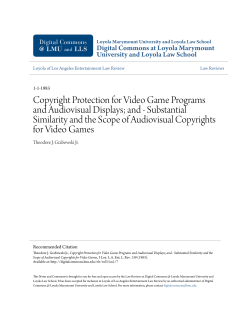 Copyright Protection for Video Game Programs and Audiovisual
