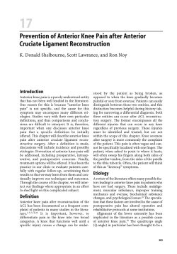 17 Prevention of Anterior Knee Pain after Anterior Cruciate Ligament