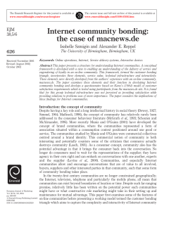 Internet community bonding: the case of macnews.de