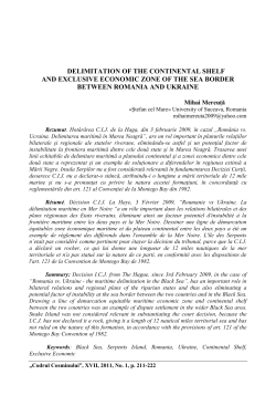 Delimitation of the continental shelf and exclusive economic Zone