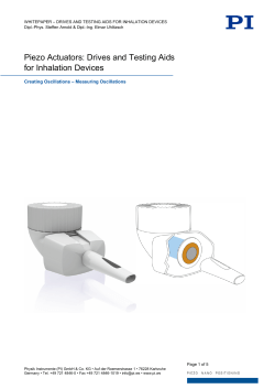 Piezo Actuators: Drives and Testing Aids for Inhalation Devices