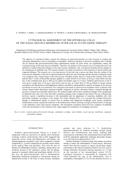cytological assessment of the epithelial cells of the nasal mucous