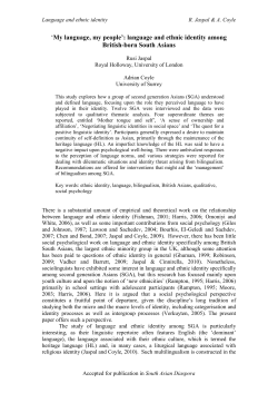 EXPLORING LANGUAGE AND IDENTITY THROUGH THE