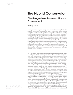 The Hybrid Conservator - American Library Association Journals