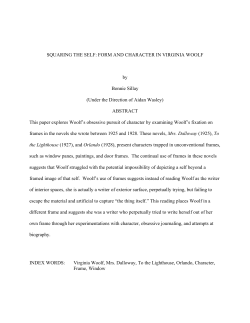 FORM AND CHARACTER IN VIRGINIA WOOLF by Bonnie Sillay