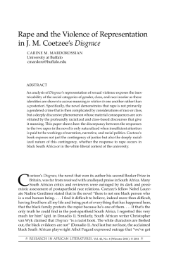 Rape and the Violence of Representation in J. M. Coetzee`s Disgrace