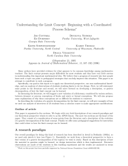 Understanding The Limit Concept: Beginning With A Coordinated