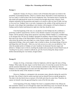 Oedipus Rex - Contrasting passages