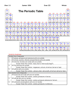 Chem 111 Summer 2006 Exam III Whelan