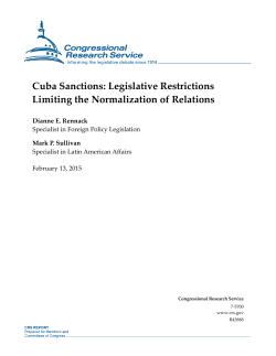 Cuba Sanctions: Legislative Restrictions Limiting the Normalization