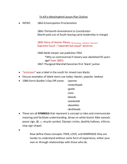 To Kill a Mockingbird Lesson Plan Outline &bull; INTRO: 1863